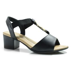 Sandália de Salto Bloco Feminina Comfortflex Preto 2557403