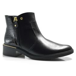 Coturno de Couro Feminino Comfortflex Preto 2469301
