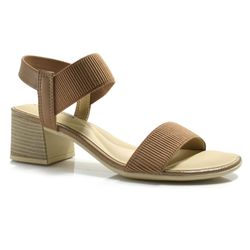 Sandália de Salto Bloco Feminina Comfortflex Marrom 24-56401