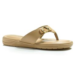 Sandália Rasteira Feminina Comfortflex Bege 2580402