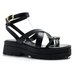 Sandália Flat Feminina Ramarim Preto 2538204