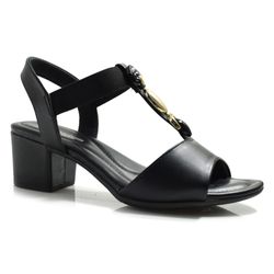 Sandália de Salto Bloco Feminina Comfortflex Preto 2557403
