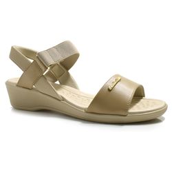 Sandália Anabela Feminina Comfortflex Bege 2572403