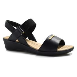 Sandália Anabela Feminina Comfortflex Preto 2572403