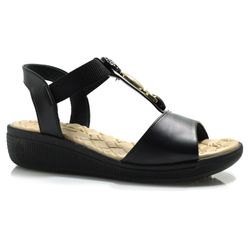 Sandália Anabela Feminina Comfortflex Preto 2586404