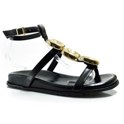Sandália Flat Feminina Suzzara Preto 780-634520