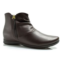 Bota de Cano Curto Feminina Comfortflex Marrom 24-91302