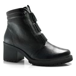 Coturno de Couro Feminino Comfortflex Preto 2577302