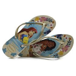 Chinelo Havaianas Kids Slim Princesas Bege 4123328