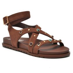 Sandália Flat Feminina Via Marte Marrom 174-016-01