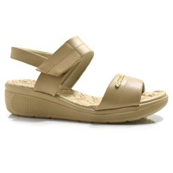 Sandália Anabela Feminina Comfortflex Bege 2586402