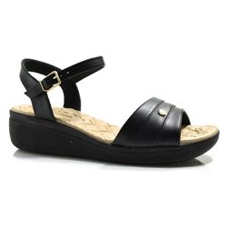 Sandália Anabela Feminina Comfortflex Preto 2586403