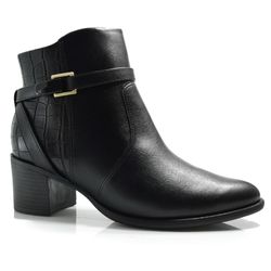 Bota de Cano Curto Feminina Comfortflex Preto 24-92304