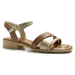 Sandália de Salto Bloco Feminino Comfortflex Marrom 2552404 MET