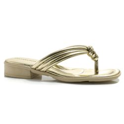 Tamanco de Salto Bloco Feminino Comfortflex Dourado 2552402